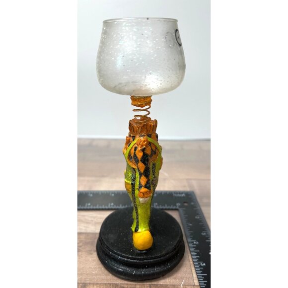 Halloween Decorative Candle Holder With Skeleton Clown Design - Picture 2 of 3